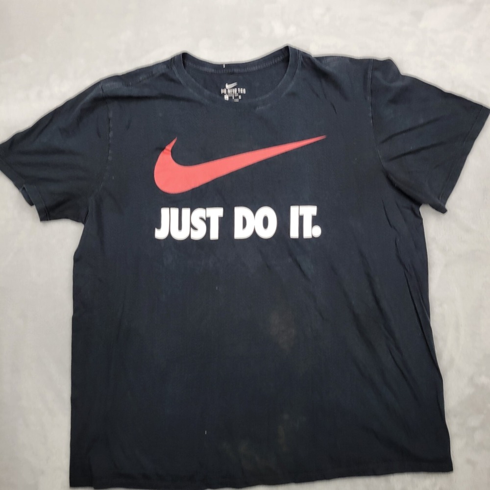 Nike Shirt Mens Large Crewneck Performance Regular Tee Swoosh Just Do It Adult